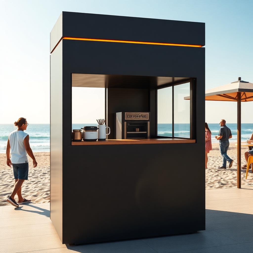 An AM Bay unit as a coastal kiosk in summer